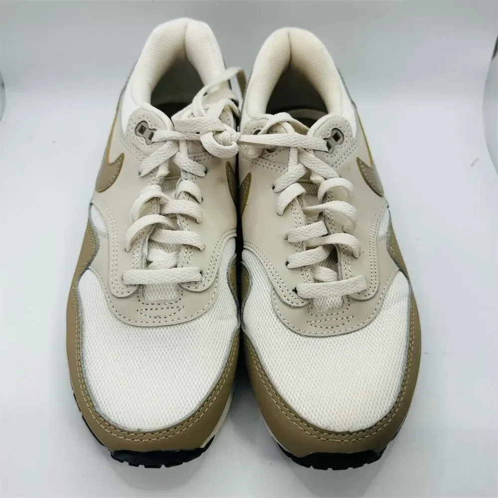 Nike Air Max 1 'Phantom Light Orewood Brown Khaki' Low Top Shoes Size 5.5Y / 7W